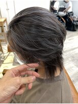 小顔へア マッシュヘアハイライトカラー◎アッシュカラー