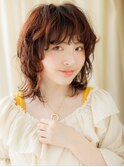 イヤリングカラーミディアムウルフクラゲヘアーW上尾10代20代