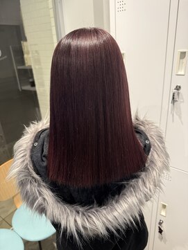 ワインレッド ブリーチカラー ハイトーンカラー