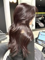 シティ(CITY)&nbsp;レイヤーカット 顔まわりカット 韓国ヘア カシスピンク 色気ヘア