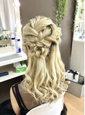 編み込みハーフアップ【横浜/ヘアセット/結婚式】