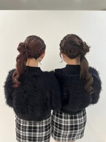 ヘアメイク アンク サイドお団子ポニー