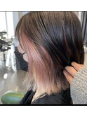 インナーカラー×ホワイトピンクベージュ