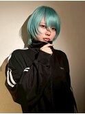 214. ダークブルー/丸型/ハイトーンカラー/ブリーチ