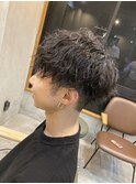 ツーブロックショート×ツイストスパイラルパーマ【佐藤和弥】