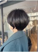 レザーカットでまあるいショート