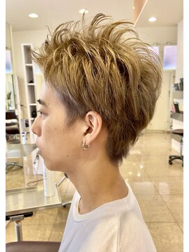 レッド(ReD) スパイキーショート　メンズ　ハイトーン　ブリーチ