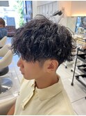 波巻きとスパイラルのMIXパーマ