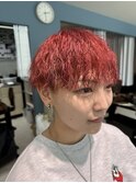 レッドツイストスパイラル/似合わせカット/ニュアンスパーマ