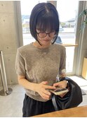 ミニボブ×グレージュ