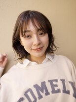 ガーデン 渋谷(GARDEN)&nbsp;ボブ　ホワイトグレージュ　デジタルパーマ　チェリーブラウン