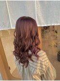 内巻きロング/インナーパープル/全体ピンクカラー