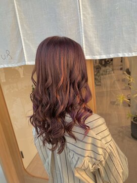 シスイ(sisui) 内巻きロング/インナーパープル/全体ピンクカラー