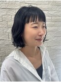 前髪・縮毛矯正・黒髪・ボブパーマ