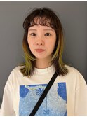 デザインカラーと前髪パーマ