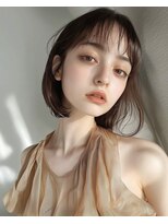 オンク 新宿(onk)&nbsp;黒髪/グレーベージュ/レイヤーロング/前髪パーマ[新宿駅]