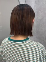 ポジ(poji) 切りっぱなしボブ 質感ストレート カット 顔まわり 艶髪