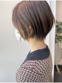 大人かわいい丸みくびれショートボブ