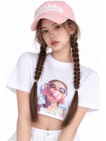 キャロル(CAROL) キャップ×ツイン編みおろしアレンジ