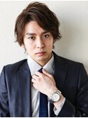 ソフトツイスト黒髪マッシュネオウルフオリーブカラーワンレン