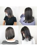 レングス別ボブのコントラストハイライト