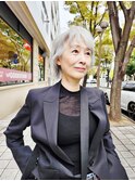 似合わせカットイメチェン小顔前髪グレイヘア美ショートウルフ