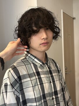 メゾンアクア 表参道(Maison ACQUA) =メンズボブ/ダークアッシュ/ニュアンスパーマ/MAN’S HAIR