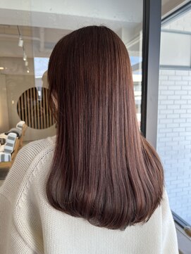 ナットナウ(NOT NOW) ロング・レイヤー斜めバング小顔愛され暖色ベージュカラー