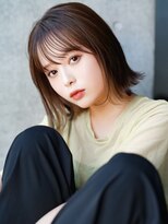 エインアンリー 明治神宮前(AIN.ANLY.)&nbsp;インナーカラー外ハネボブパーマくびれボブくびれミディアムボブ