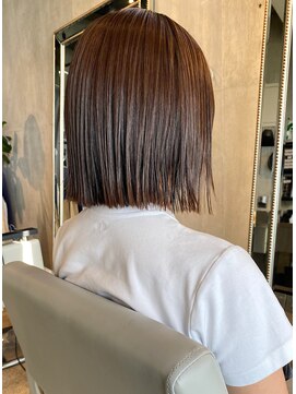 ヘアーリビング 730 宜野湾 730 bob style 切りっぱなし/ミルクティー/グレージュ/ボブ