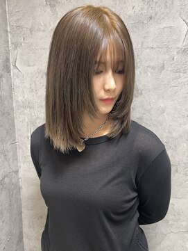 オリーブベージュ/ブリーチなしダブルカラー/リタッチカラー