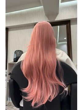羽エクステ専門店 MI HAIR SALON 東京池袋 【ミーヘアサロン】 透明感グレープフルーツピンク