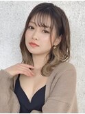 #ミディアムヘア#インナーカラーベージュ#20代#30代#40代