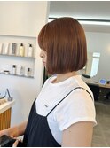ボブ　ミルクティーベージュ　艶髪　髪質改善カラー　ショート