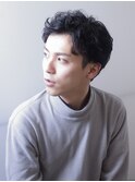 ツーブロック×無造作パーマ×アップバング20・30・40代