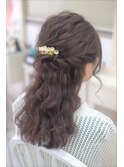 ウェーブとねじりのゆるハーフ