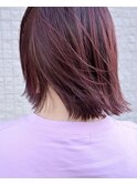 切りっぱなしボブ/ピンクバイオレット