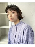 くるくる前髪×ナチュラルボブ/春パーマ×ボブ/アースカラー