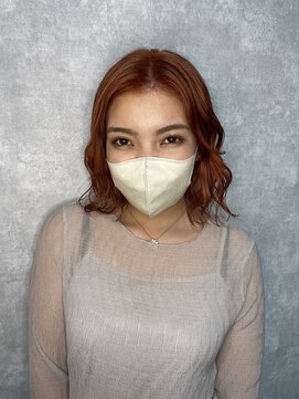 シールドヘアー 沖縄 新都心(C'LD Hair) 【 C’LD 】お客様スタイル_バレンシアオレンジなふわふわボブ