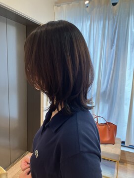 アンド ラ ブランシュ(&.La Blanche) ミディアムヘア/斜めバング/グレージュカラー/シルキーベージュ