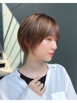 トニーアンドガイ 原宿店(TONI & GUY)&nbsp;大人ショート　自毛風ストレート　前髪あり　グレーベージュ