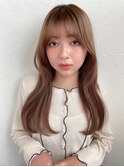 ボブ/大人かわいい/フェザーバング/透け感グレージュ