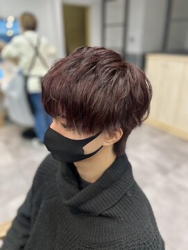 ラック 本厚木店(LUCK) マッシュウルフ×ボルドーカラー