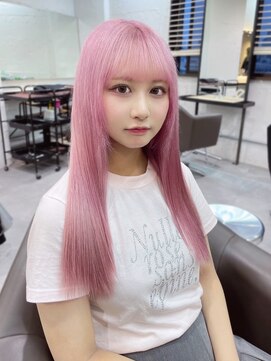 ベレーザ 渋谷(BELEZA) 9124ミルクティーピンクハイトーンカラーベビーピンク韓国ヘア