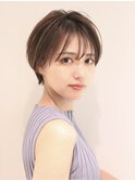 20代30代マッシュレイヤーショートグレージュハイライト