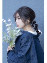 ララルーモ 渋谷公園通り店(LaLarOomo)&nbsp;ポニテ編み下ろしリボンアレンジ