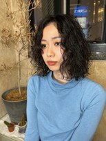 Steelo  大人ボブパーマ×ブルーブラック