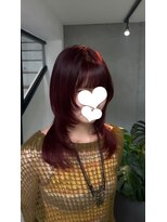 エムドットヘアーサロン(M. hair salon)&nbsp;完全個性派ハイレイヤー×レッド