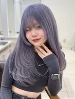 ヴィヴィッド オモテサンドウ(ViViD omotesando)&nbsp;ハイトーンカラー ブルーラベンダー 韓国レイヤー ロングヘア