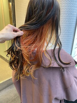 エル(EL by green) (Kotaro)インナーカラー×オレンジカラー×レモンイエロー